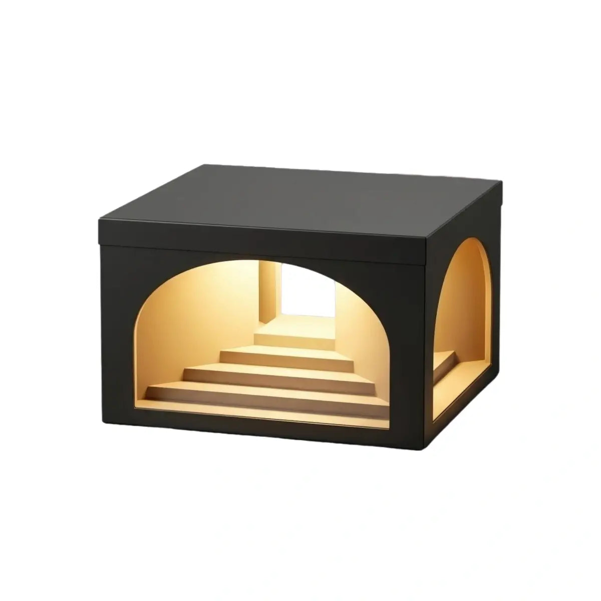 Lámpara de pilar minimalista Arcato para montaje en muelle - Metal negro para exteriores