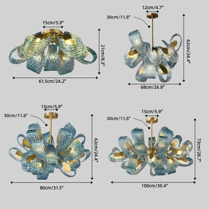 Art Deco Peacock Chandelier – Blue Feather Art Glass Contemporary for Dining Room Bedroom