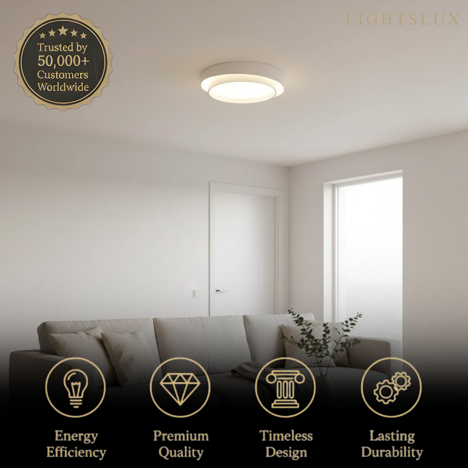 Contemporary Cylinder Ceiling Light — Matte Neutral LED for Living Room