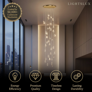 Luxury Crystal Chandelier - Shimmering Fixture for Dining Room & Grand Interiors