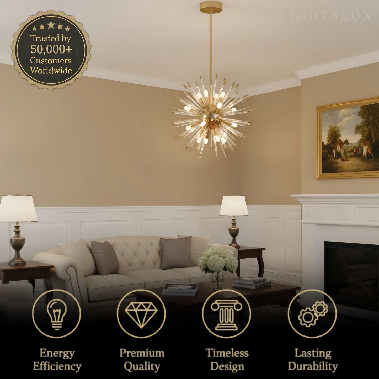 Excelis Organic Crystal Chandelier – Ethereal Shape Whimsical Storybook Charm Kitchen Island