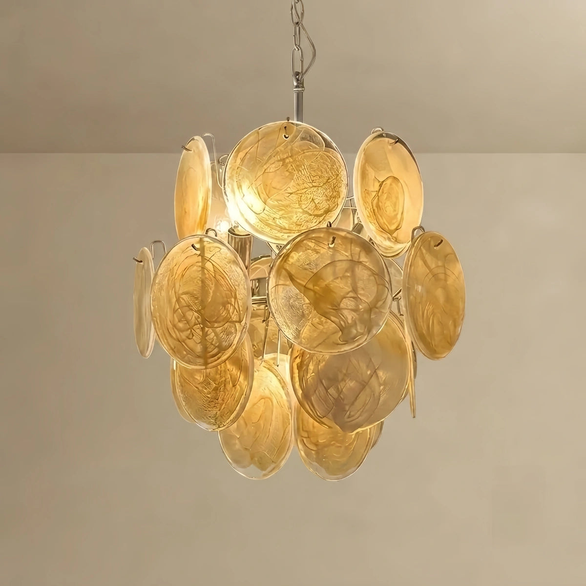 Vetro Art Deco  Chandelier -- Dimmable 3-Color Change for Dining Room