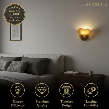 Organic Sculptural Wall Light — Petal-Form Earthy Tone for Bedroom