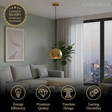 Excelis Modern Dome Pendant Light – Brushed Gold/Matte Black for Kitchen Island