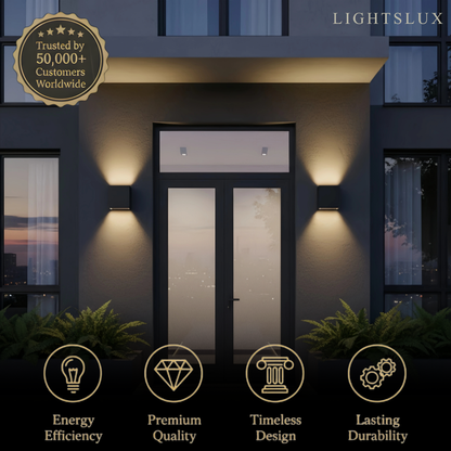 Minimalist Stainless Steel Outdoor Wall Sconce – Modern Exterior Light with Solar or Wired Power