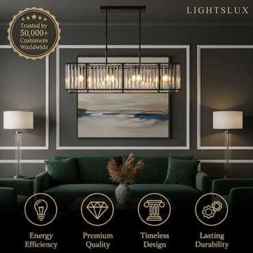 Excelis Modern Linear Chandelier – Metallic Accents for Refined Luxury Interiors