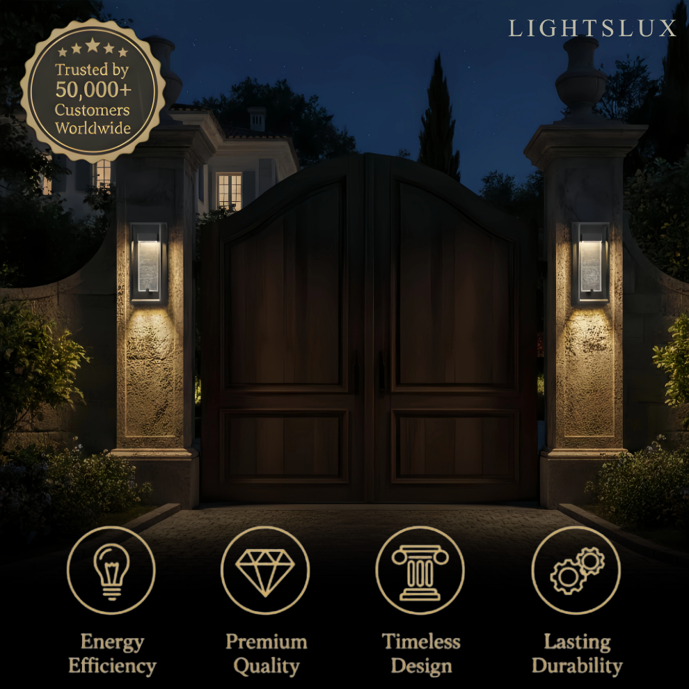 Arcato Modern Outdoor Wall Sconce, Black Stainless Steel Open Frame Light for Patio/Entryway