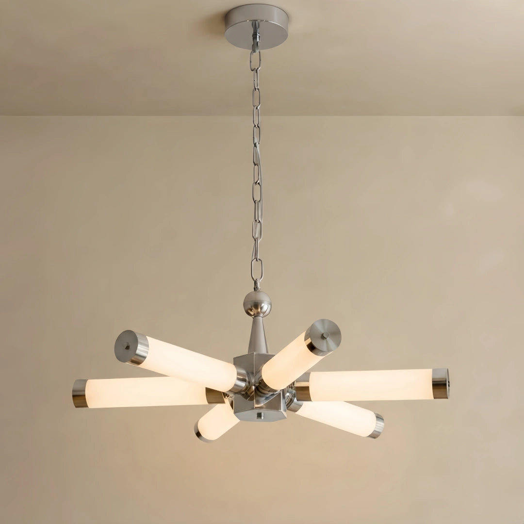 Irondale Industrial Chandelier -- Metal & Acrylic Dimmable for Dining Room