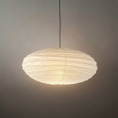 Japanese Washi Pendant Light — Mulberry Paper & Bamboo Frame for Dining Room