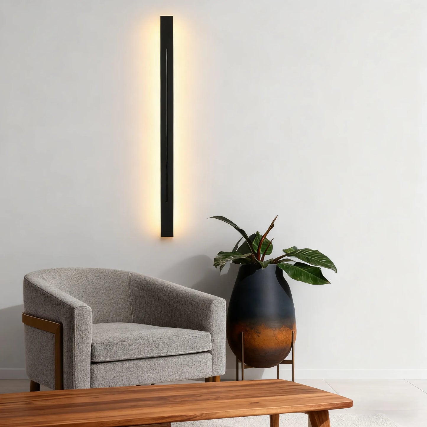 Arcato Minimalistische LED-Wandleuchte – Schwarz/Gold fürs Schlafzimmer