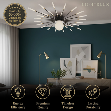 Nebula Modern Ceiling Light – Natural Curves Semi-Flush Mount Coastal Ambiance Ceiling Light