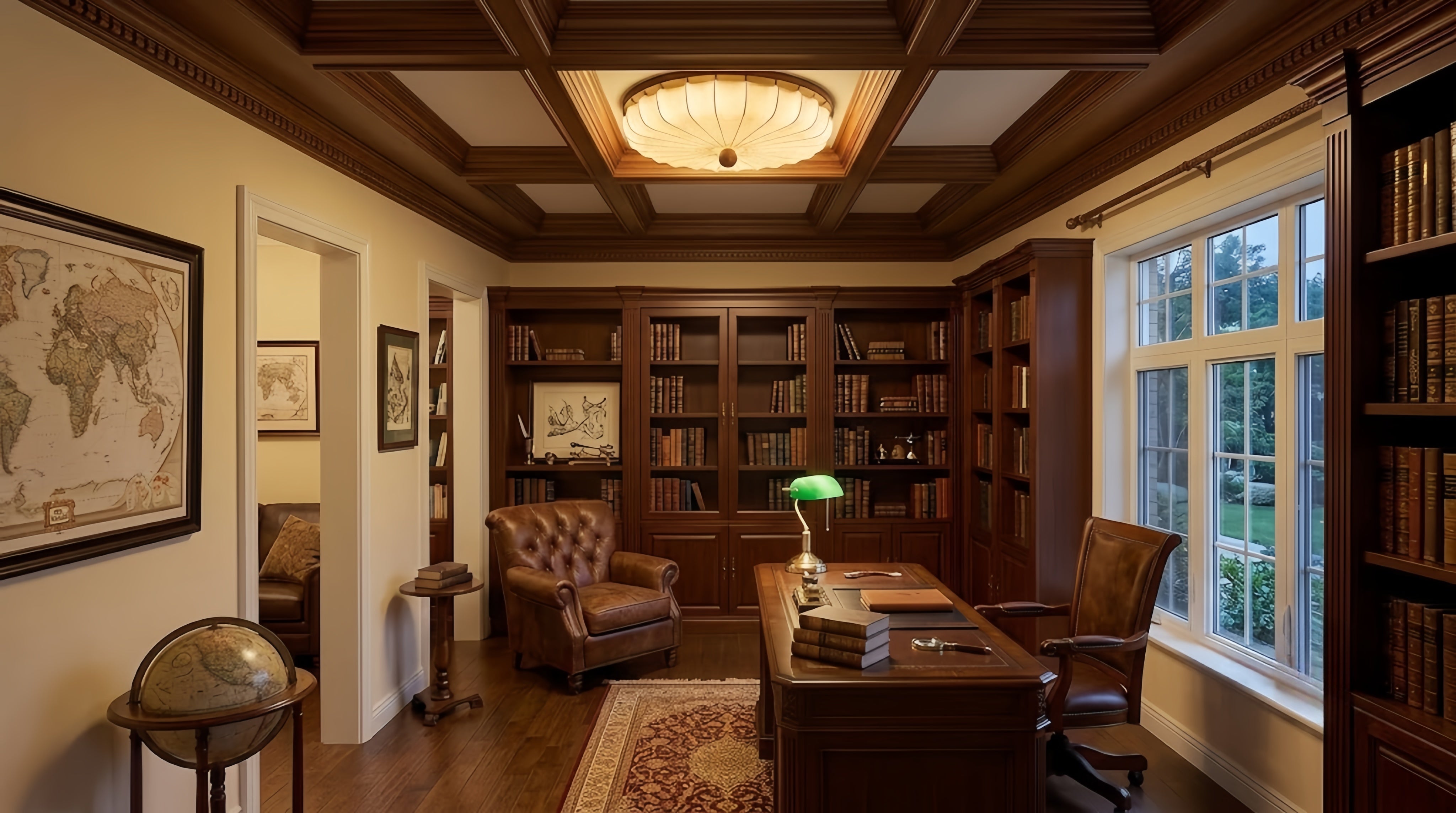 Irondale Retro Ceiling Light--Fabric & Wood for Bedroom