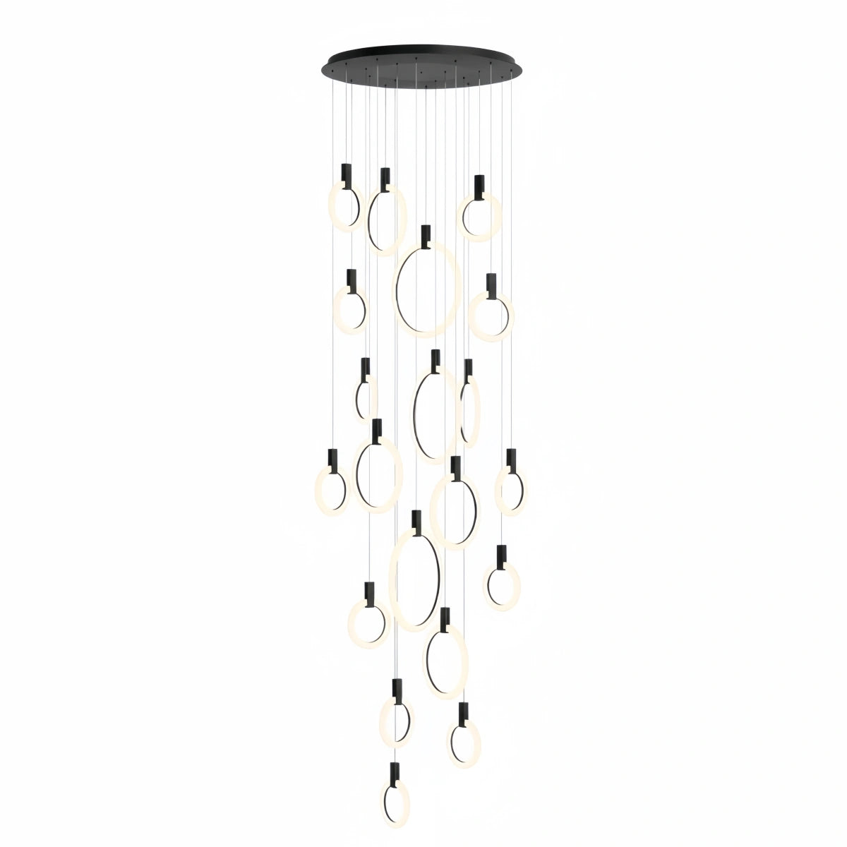 Excelis Luxury Layered Ring Chandelier – Concentric Design for Staircase & Living Room