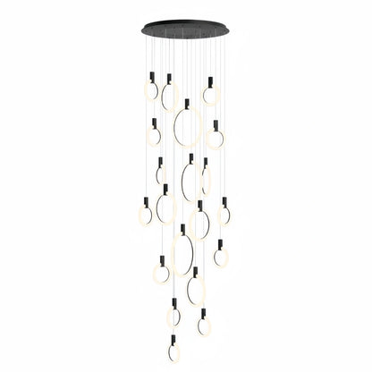 Excelis Luxury Layered Ring Chandelier – Concentric Design for Staircase & Living Room