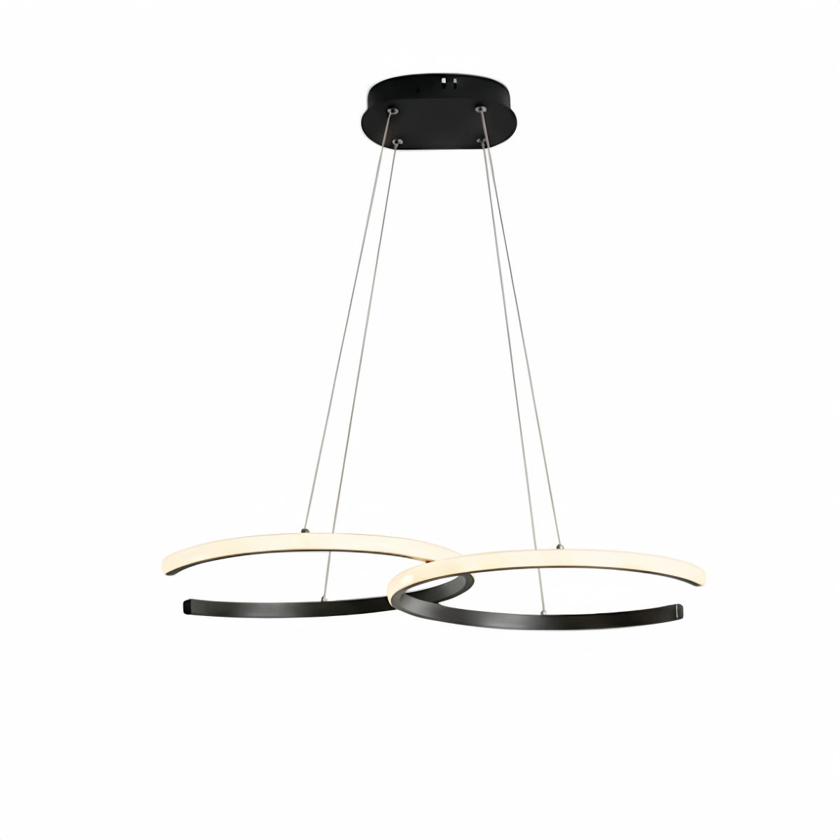 Moderne dimmbare Pendelleuchte Excelis – Metall- und Silikagelring für Esszimmer