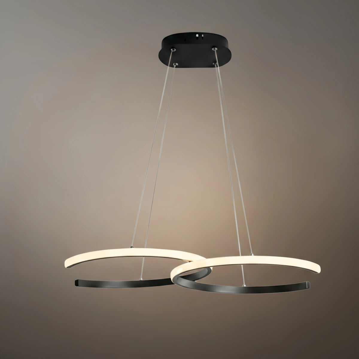 Lámpara colgante moderna regulable Excelis – Anillo de metal y gel de sílice para comedor