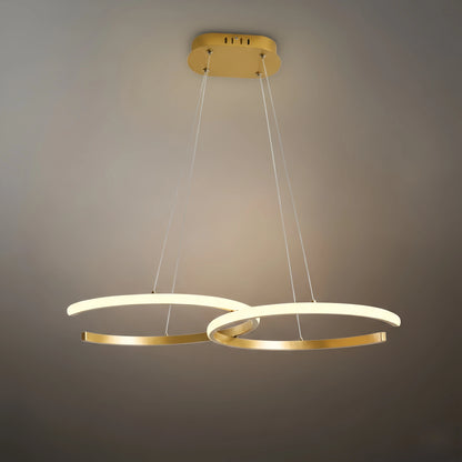 Moderne dimmbare Pendelleuchte Excelis – Metall- und Silikagelring für Esszimmer