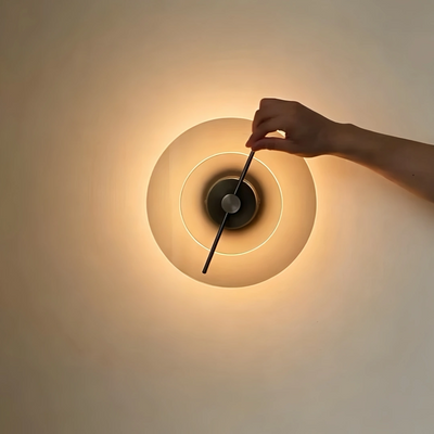 Vetro Modern Wall Lamp -- Glass and Carbon Steel with Rotating Shade for Living Room Bedroom