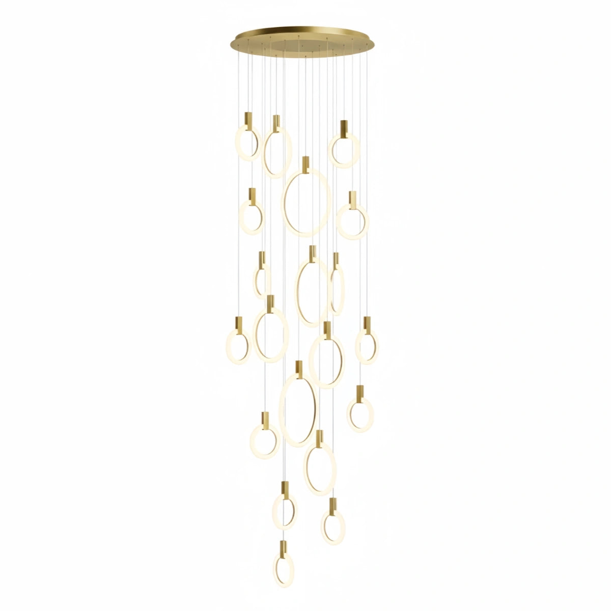 Excelis Luxury Layered Ring Chandelier – Concentric Design for Staircase & Living Room