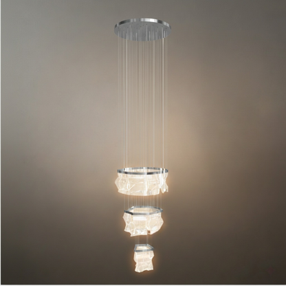 Excelis Royal Leaf-Layered Chandelier – Acrylic in Metallic Gold or Black Ash Dimmable