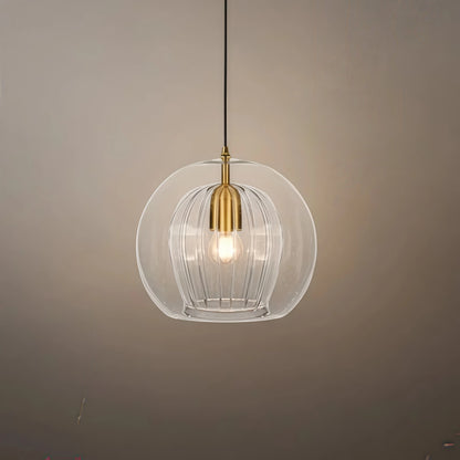 Vetro Nordic Globe Pendelleuchte – Klares oder bernsteinfarbenes Glas fürs Schlafzimmer