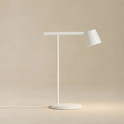 Minimalist Adjustable Table Lamp — Opal Acrylic for Study