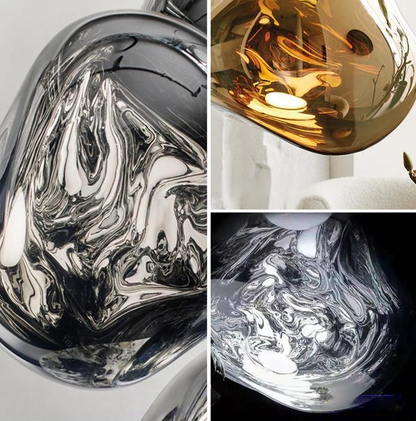 Contemporary Twisted Pendant Lamp — Mirror Finish in 4 Color for Dining Room/Living Room