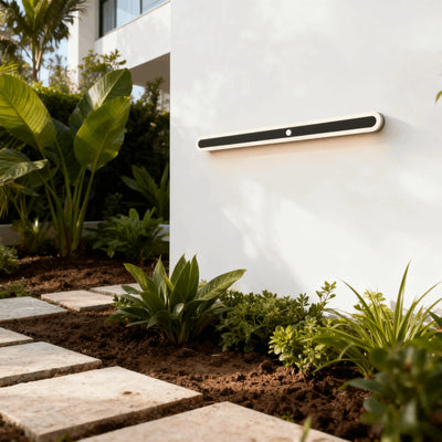 Lámpara de pared lineal moderna Arcato para exterior – Luz con sensor para interior/exterior