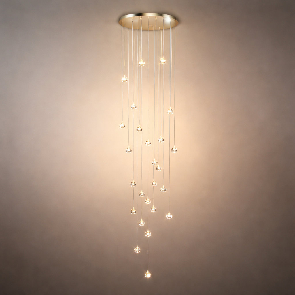 Excelis Royal Crystal Chandelier – Clear Sparkling Crystals with Warm Ambient Glow Living Room