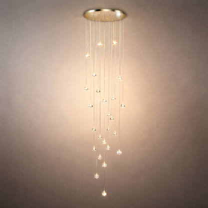 Excelis Royal Crystal Chandelier – Clear Sparkling Crystals with Warm Ambient Glow Living Room
