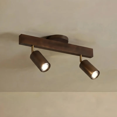 Zenno Modern Wood Track Lighting -- Adjustable Spotlights Walnut/Wood for Kitchen & Bar