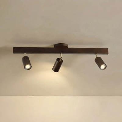 Zenno Modern Wood Track Lighting -- Adjustable Spotlights Walnut/Wood for Kitchen & Bar