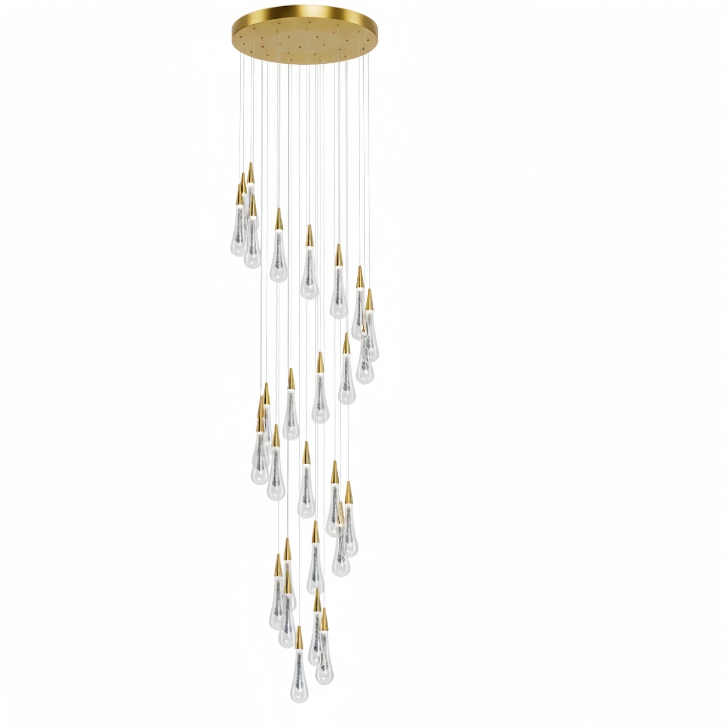 Excelis Luxury Crystal Drop Chandelier with Spiral Design