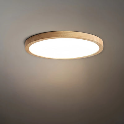 Lámpara de techo redonda moderna Zenno regulable – Madera/Acrílico para sala de estar