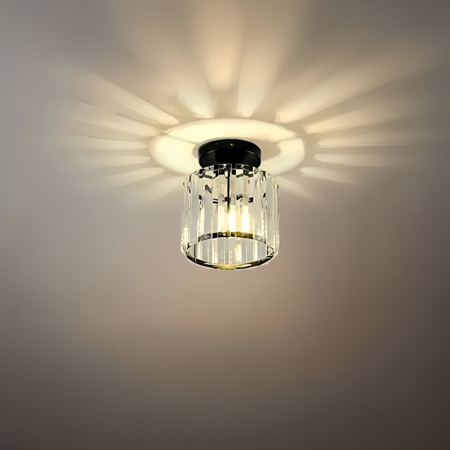 Vetro Modern Ceiling Lamp Metal/Acrylic Design in Black/Gold/Silver for Bedroom