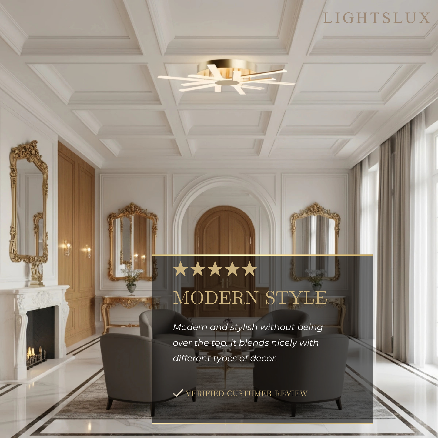 Nebula Modern Star Radiating Ceiling Light – Black/GoldAcrylic Rods for Living Room