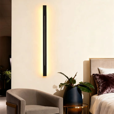 Arcato Minimalistische LED-Wandleuchte – Schwarz/Gold fürs Schlafzimmer