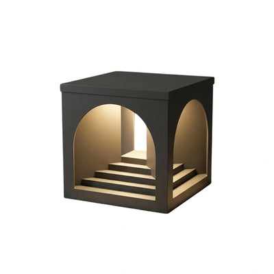 Lámpara de pilar minimalista Arcato para montaje en muelle - Metal negro para exteriores