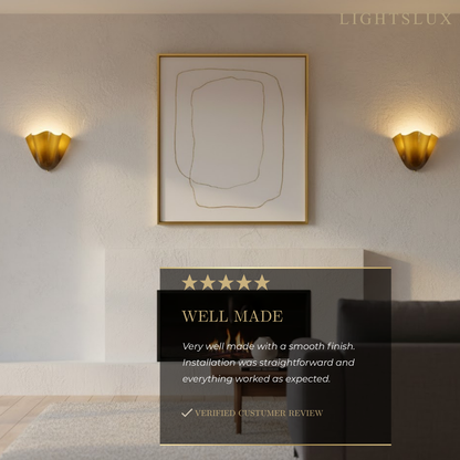 Organic Sculptural Wall Light — Petal-Form Earthy Tone for Bedroom