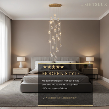 Luxury Crystal Chandelier - Shimmering Fixture for Dining Room & Grand Interiors