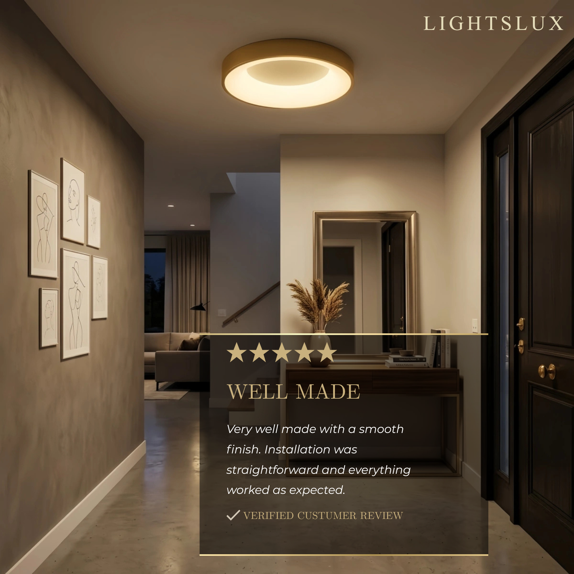 Lámpara de techo empotrable moderna Arcato - LED dorado/negro para sala de estar