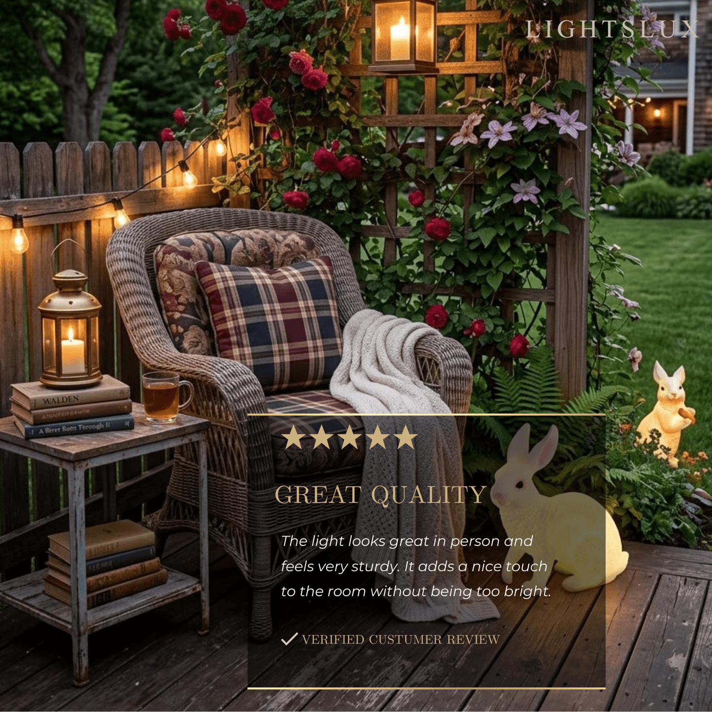 Easter Bunny Outdoor Light – Cute Sitting & Carrot Bunny Garden Lamp