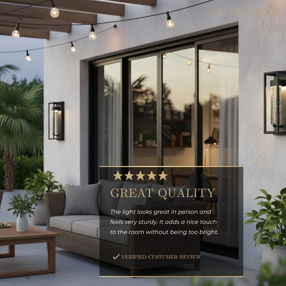 Arcato Modern Outdoor Wall Sconce, Black Stainless Steel Open Frame Light for Patio/Entryway