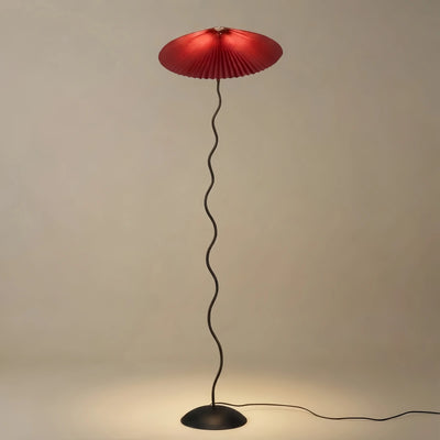 Zenno Modern Floor Lamp - Green/Red/White Metal & Fabric for Bedroom
