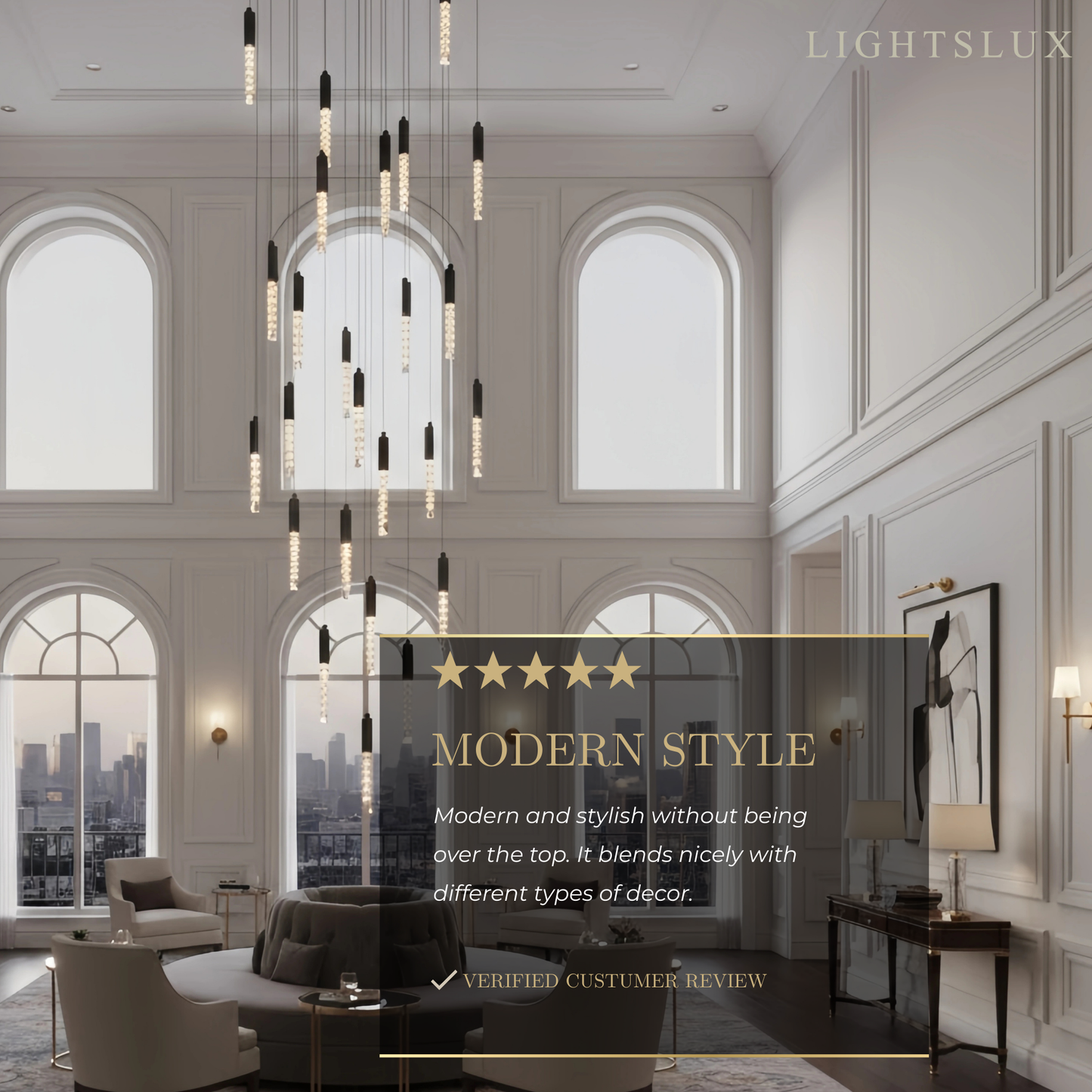 Luxury Cascade Crystal Chandelier – Reflecting & Refracting Light Brilliant Staircase
