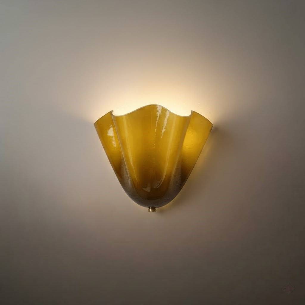 Organic Sculptural Wall Light — Petal-Form Earthy Tone for Bedroom