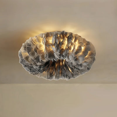 Lunara Art Deco Round Ceiling Light Art Feather — White/Yellow/Pink/Gray Bedroom