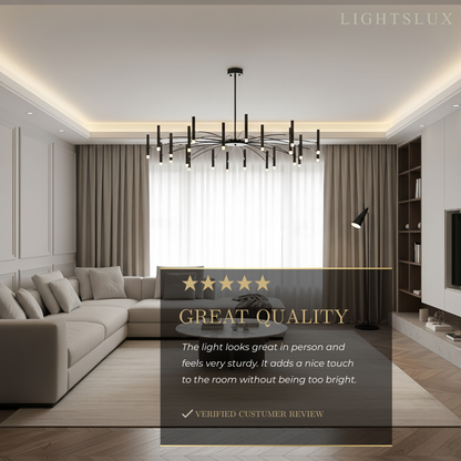 Nebula Modern Contemporary Candle Chandelier with Adjustable