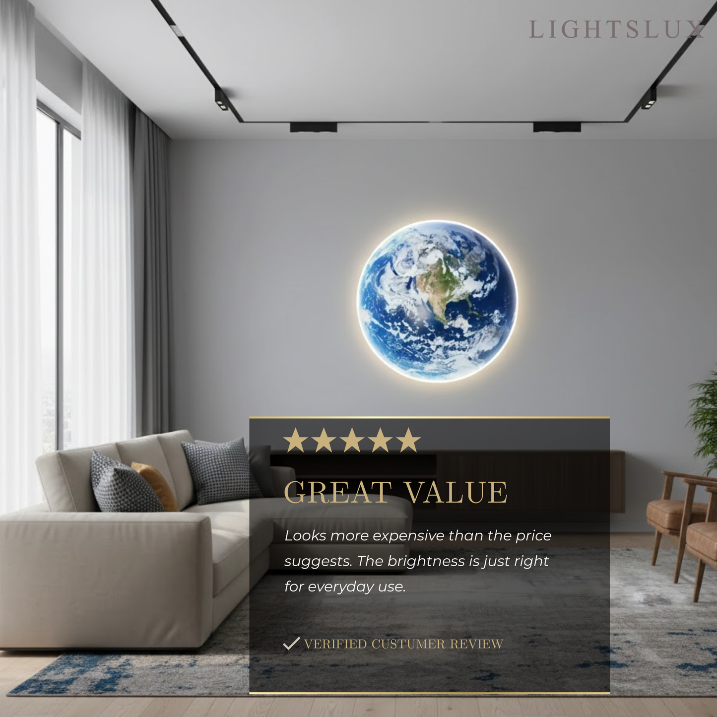 Lunara Modern Earth Topographic Wall Lamp – Globe-Like Glow Art Deco Artistic Lighting