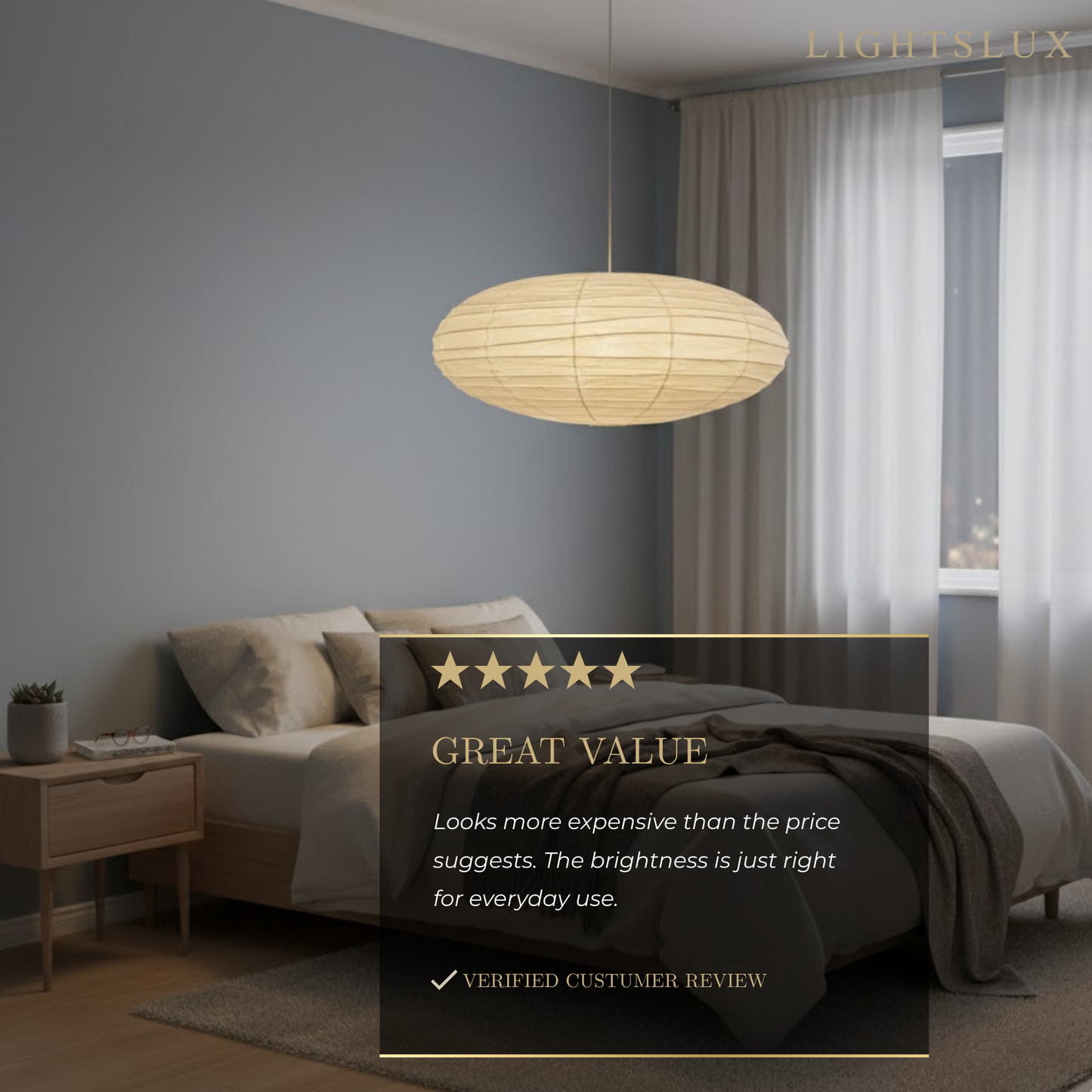 Japanese Washi Pendant Light — Mulberry Paper & Bamboo Frame for Dining Room